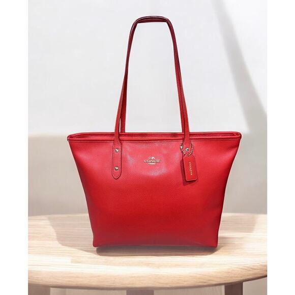 Coach 4454 Zip Top Crossgrain Leather Tote Bag - Picture 1 of 11